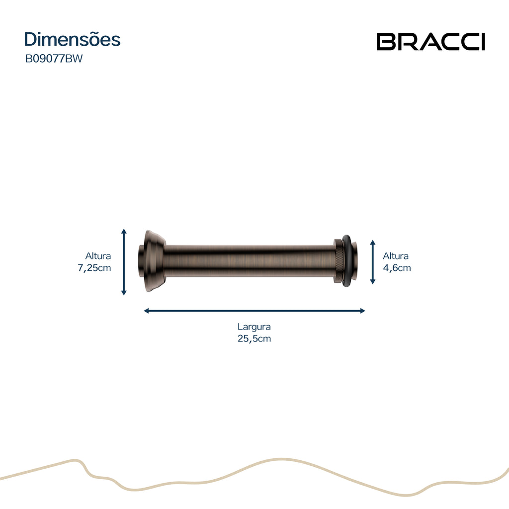 TUBO DE LIGAÇÃO VASO SANITÁRIO BRONZE ESCOVADO