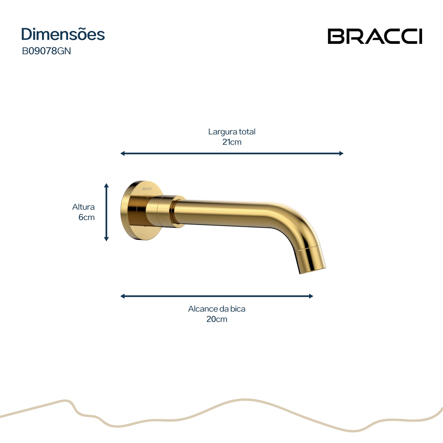 BICA PARA BANHEIRA DOURADO NANOTECNOLOGIA