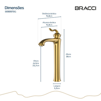 MISTURADOR MONOC NEW ST ANTONIE DOURADO ESCOVADO
