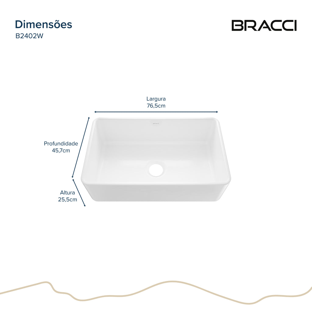 CUBA FARM SINK EM FIRECLAY 76 CM