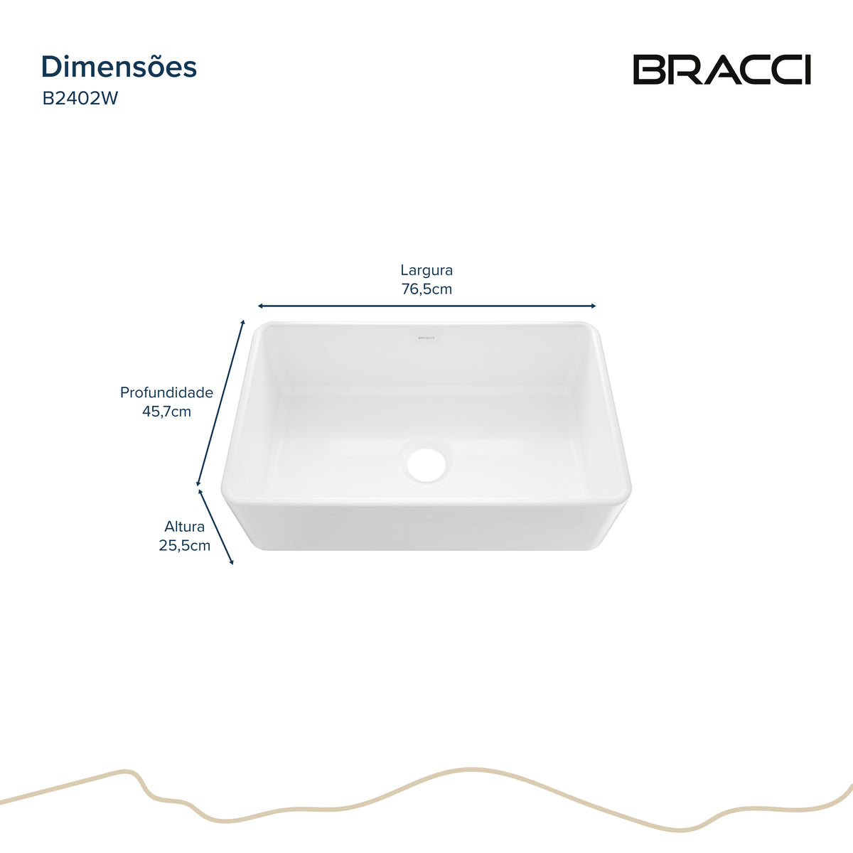 CUBA FARM SINK EM FIRECLAY 76 CM
