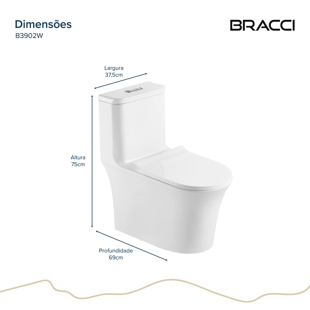 BACIA SANITÁRIA MONOBLOCO FIORA BRANCA