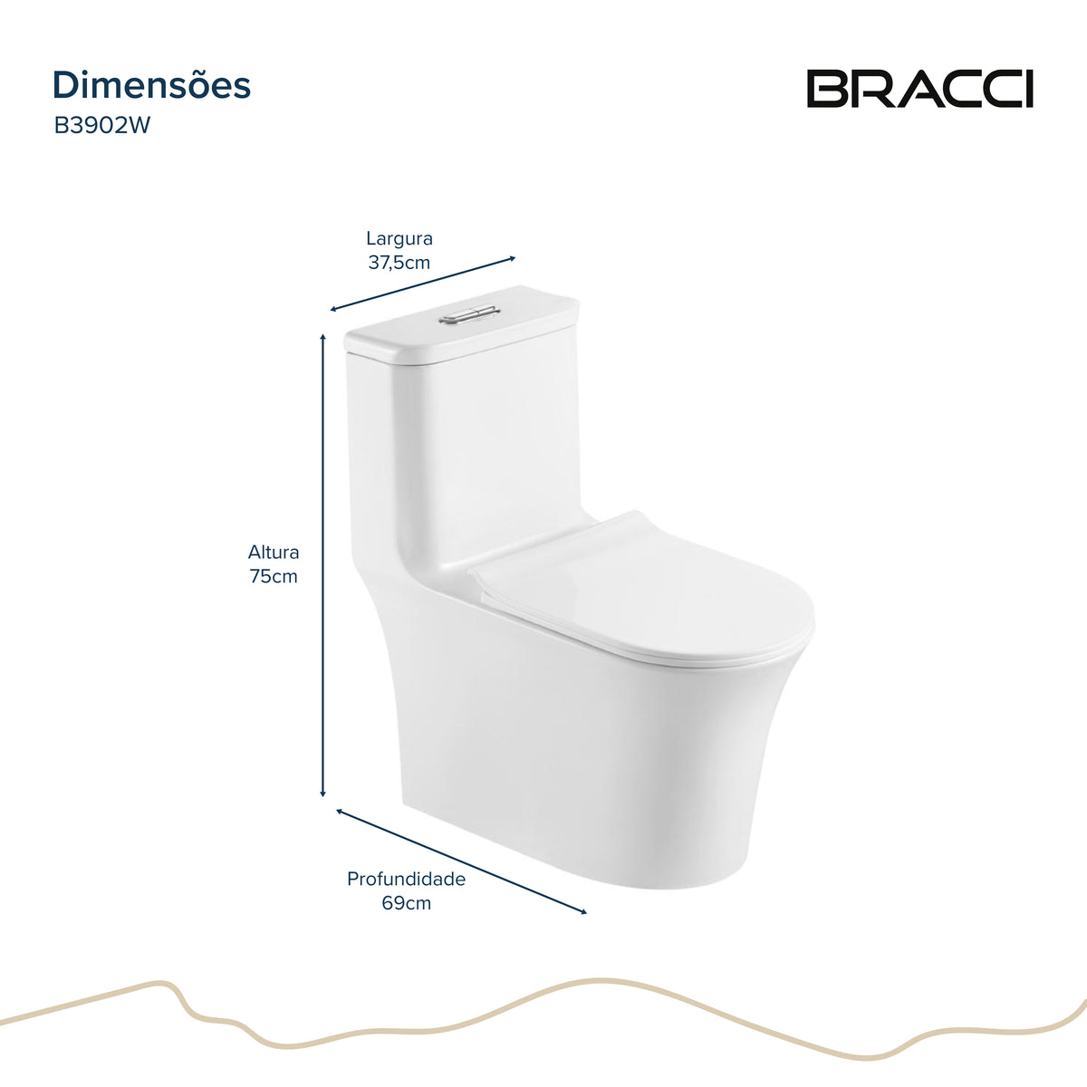 BACIA SANITÁRIA MONOBLOCO FIORA BRANCA