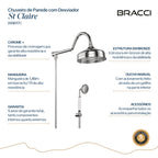CHUVEIRO COM DESVIADOR CROMADO ST CLAIRE