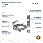 KIT DESVIADOR CHUVEIRO DE TETO MODERNO CROMADO