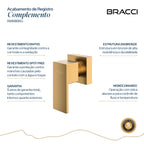 ACABAMENTO DE REGISTRO  DOURADO ESCOVADO