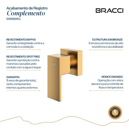 ACABAMENTO DE REGISTRO  DOURADO ESCOVADO