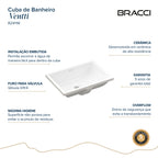 CUBA VENTTI DE EMBUTIR 46CM BRANCO BRILHO