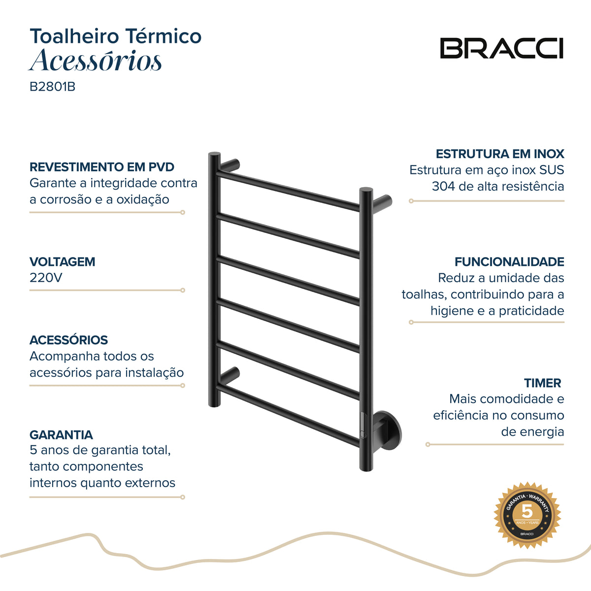 Toalheiro Térmico Preto