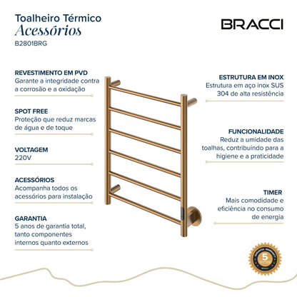 Toalheiro Térmico Rose Escovado