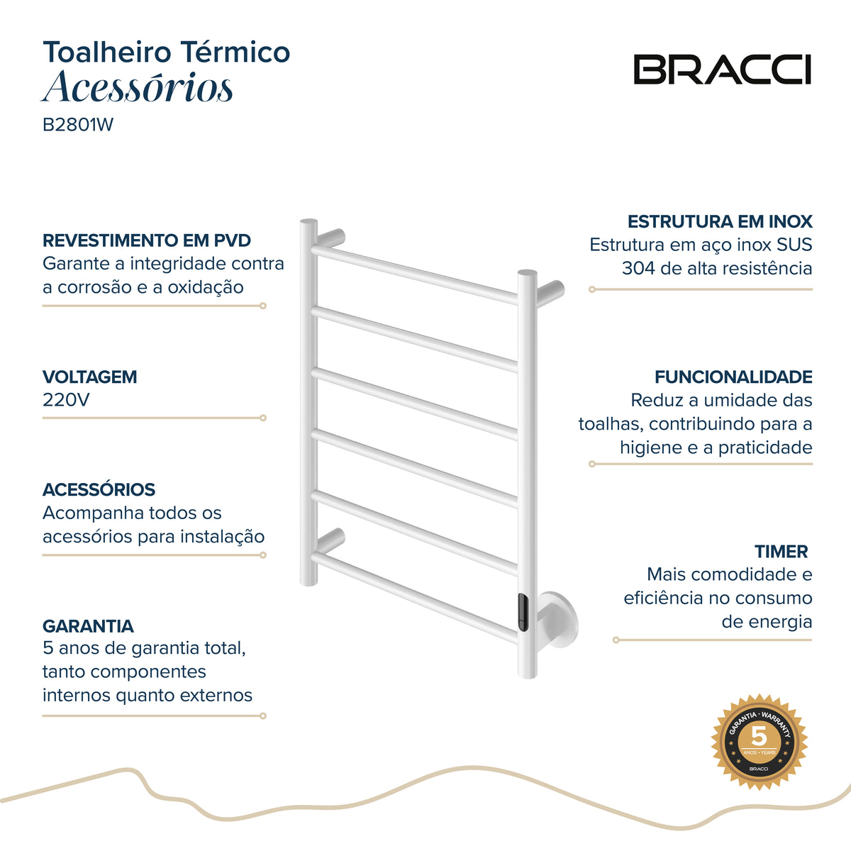 Toalheiro Térmico Branco