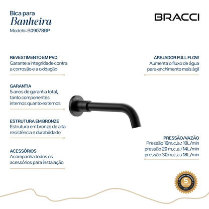 BICA PARA BANHEIRA PRETO PVD