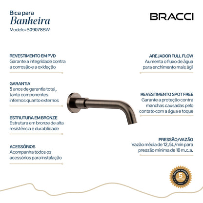 BICA PARA BANHEIRA BRONZE ESCOVADO