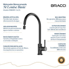 MISTURADOR MONOC ST LOUISE BASIC PRETO PVD BRILHOSO