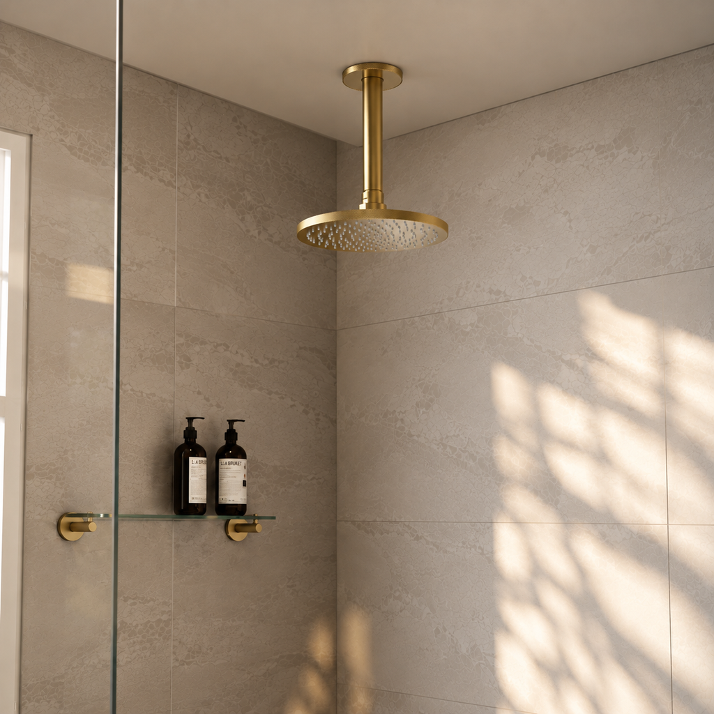 CHUVEIRO DE TETO ARIA DOURADO ESCOVADO