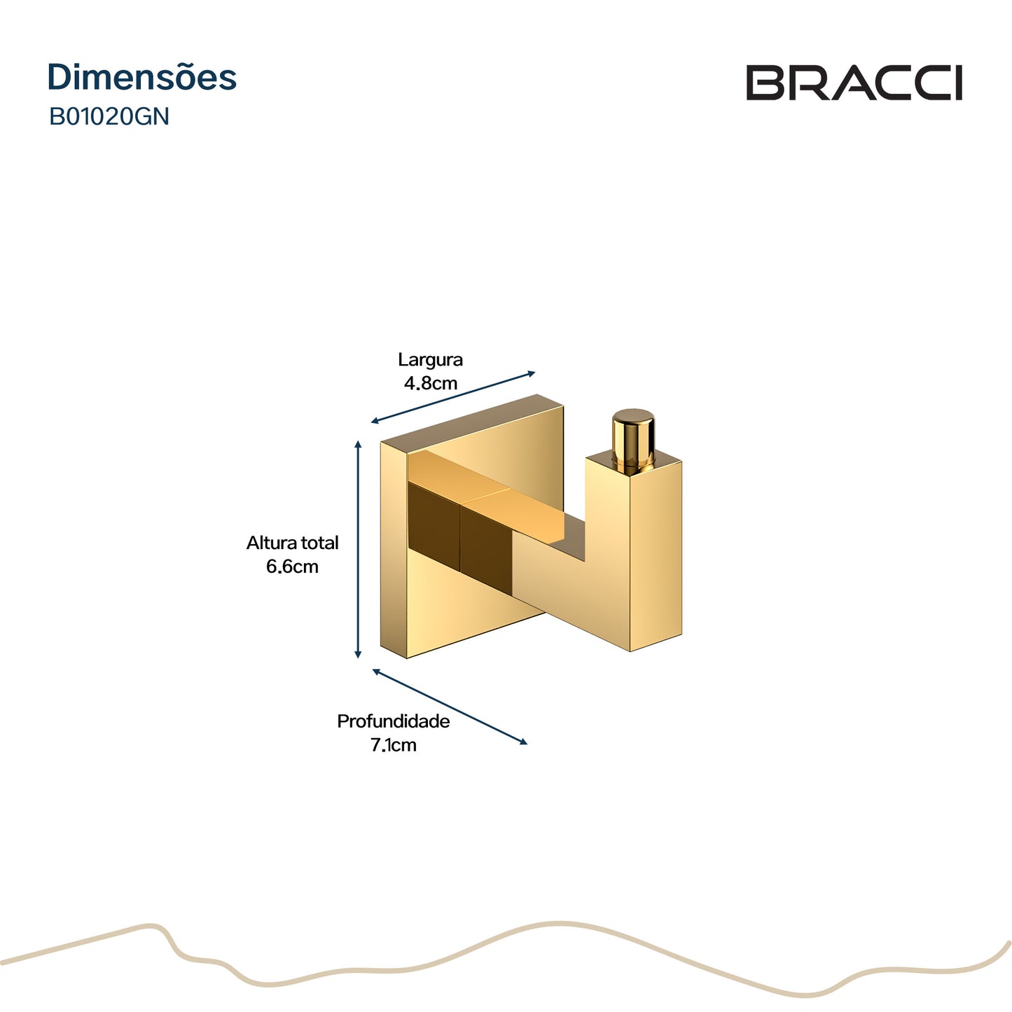 GANCHO SIMPLES DOURADO NANOTECNOLOGIA VERCCI