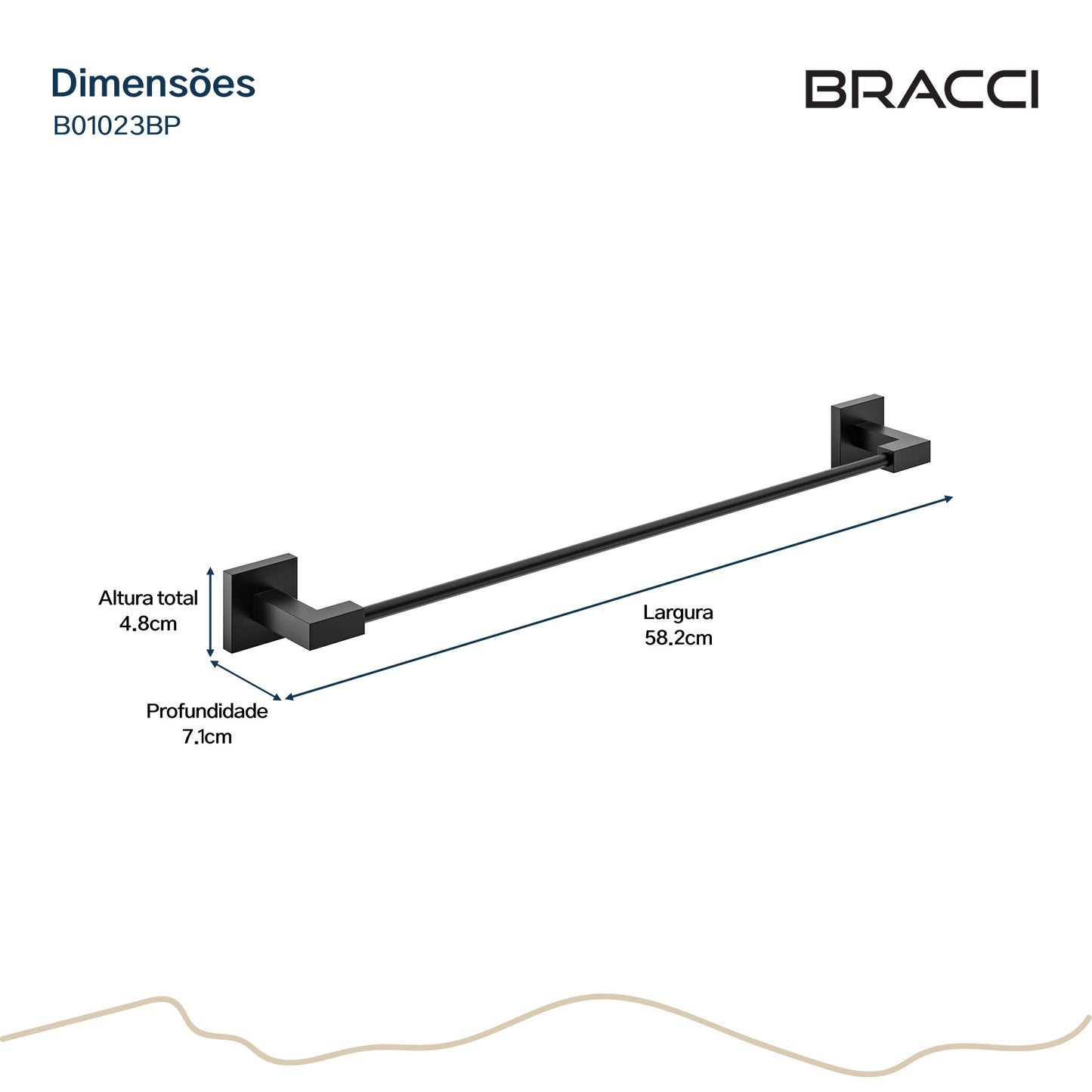 TOALHEIRO SIMPLES PRETO VERCCI