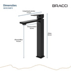 TORNEIRA MONOCOMANDO Q/F VENZA SLIM ALTO PRETO