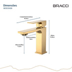 TORNEIRA MONOCOMANDO Q/F VENZA SLIM BAIXO DOURADO