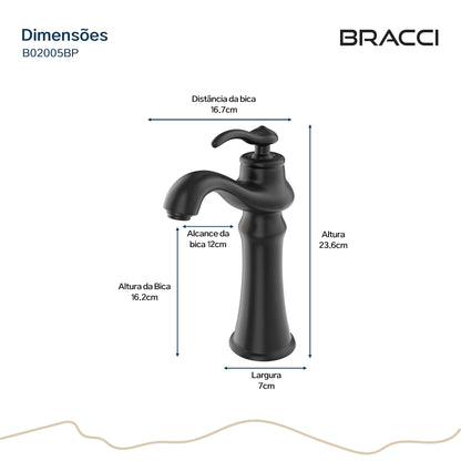 MISTURADOR MONOCOMANDO PRETO FOSCO ST CLAIRE PVD