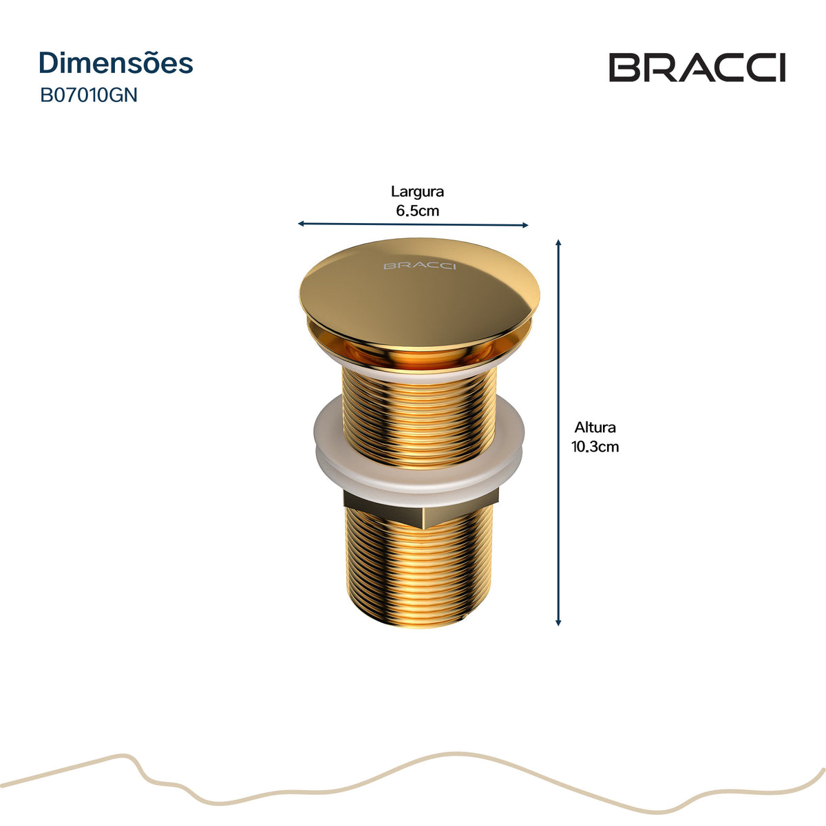 VÁLVULA DE ESCOAMENTO DOURADO