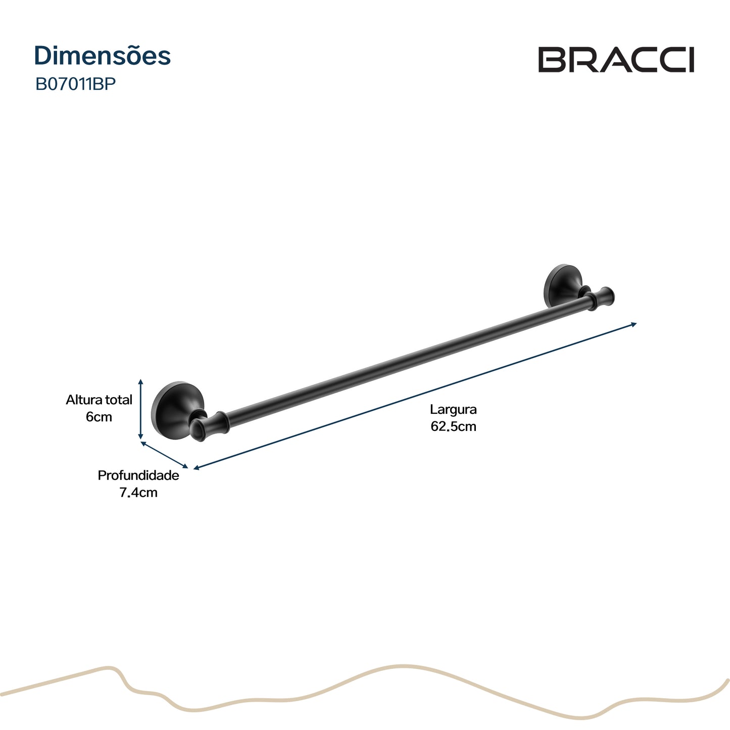 TOALHEIRO SIMPLES ST CLAIRE PRETO