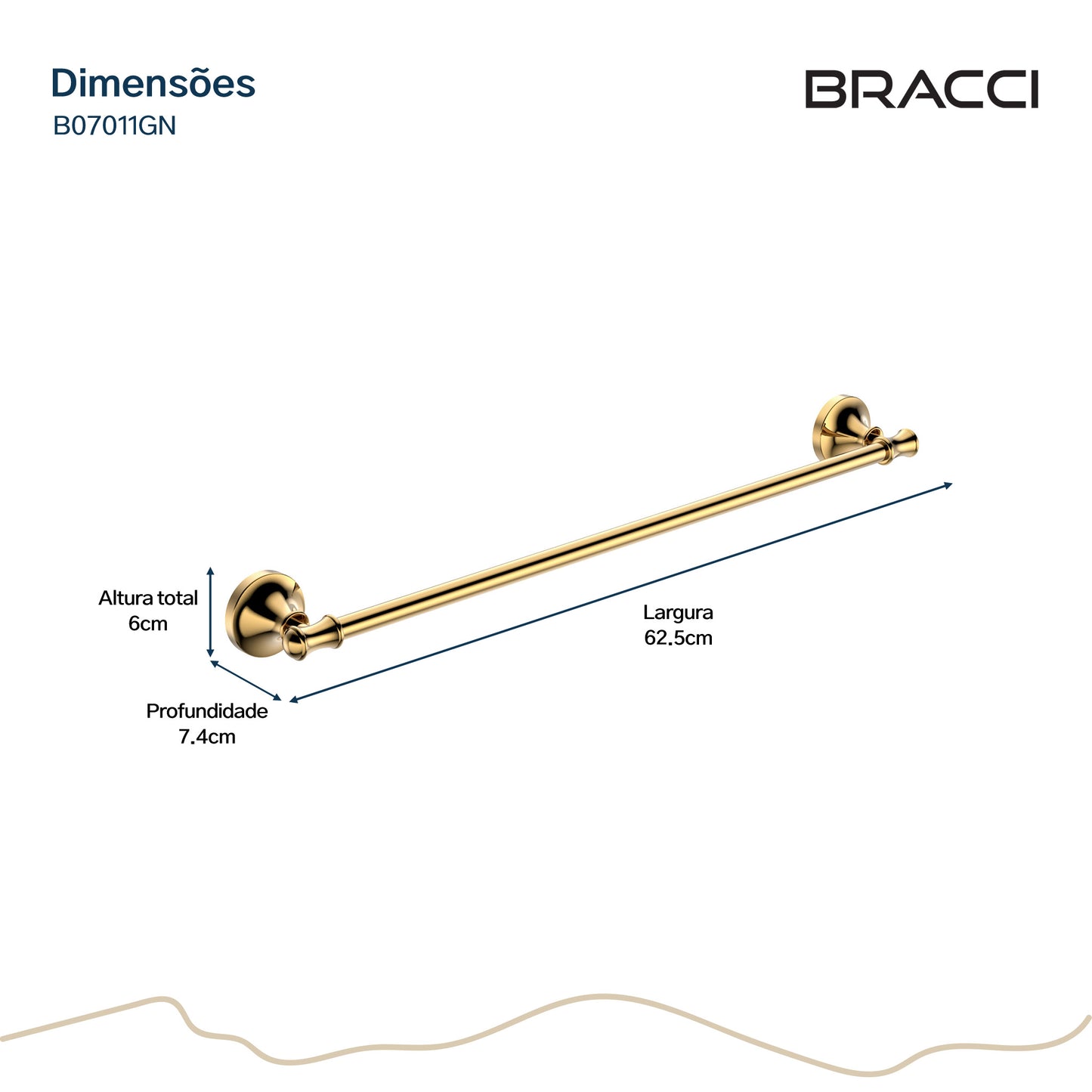 TOALHEIRO SIMPLES ST CLAIRE DOURADO