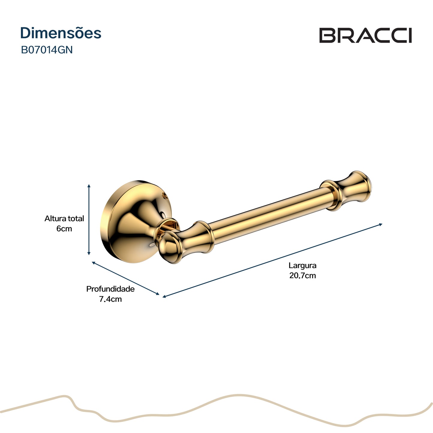 PORTA PAPEL HIGIENICO ST CLAIRE DOURADO