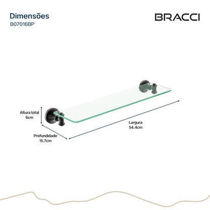 PRATELEIRA VIDRO PRETO