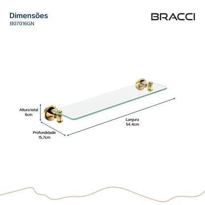 PRATELEIRA VIDRO DOURADO
