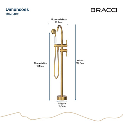 TORNEIRA MONOCOMANDO Q/F PARA BANHEIRAS DOURADO