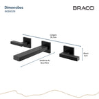 MISTURADOR PAREDE DUPLO COMANDO PRETO FOSCO PVD VENZA
