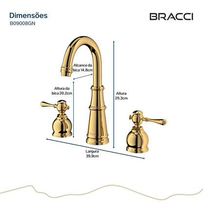 TORNEIRA DUPLO COMANDO Q/F ST CLAIRE DOURADO