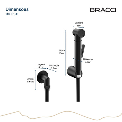 KIT DUCHA HIGIÊNICA QUENTE/FRIA PRETO