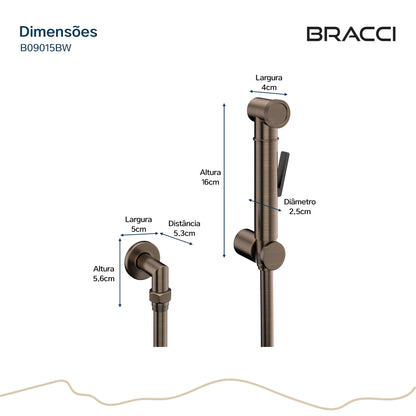 KIT DUCHA HIGIÊNICA QUENTE/FRIA BRONZE ESCOVADO