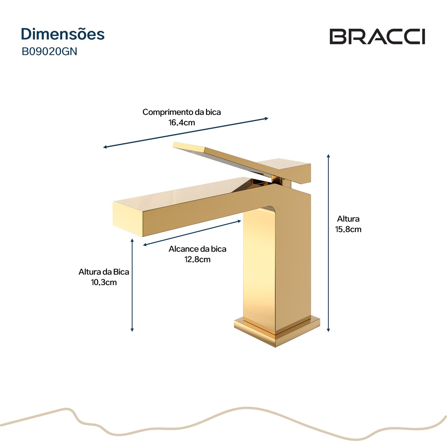 TORNEIRA MONOCOMANDO Q/F NEW VERCCI DOURADO