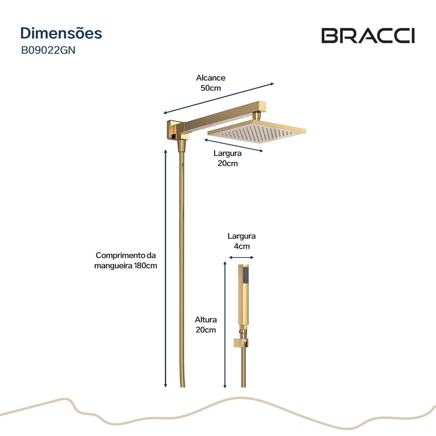 CHUVEIRO COM DESVIADOR DOURADO NANOTECNOLOGIA VERCCI