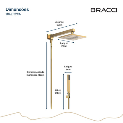 CHUVEIRO COM DESVIADOR DOURADO NANOTECNOLOGIA VERCCI