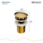 VÁLVULA DE ESCOAMENTO DOURADO COM LADRÃO