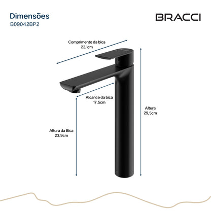TORNEIRA MONOCOMANDO Q/F ESSENCE ALTO PRETO PVD