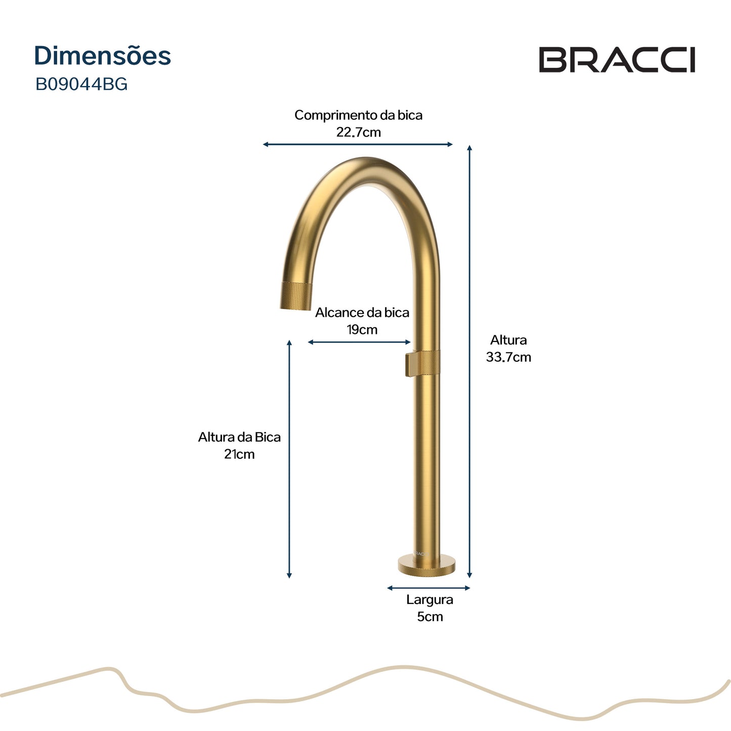 TORNEIRA ÁGUA FRIA ARIA DOURADO ESCOVADO