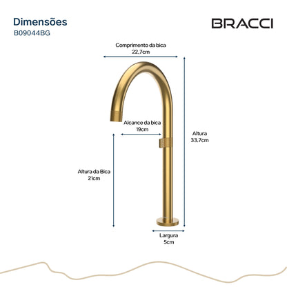 TORNEIRA ÁGUA FRIA ARIA DOURADO ESCOVADO