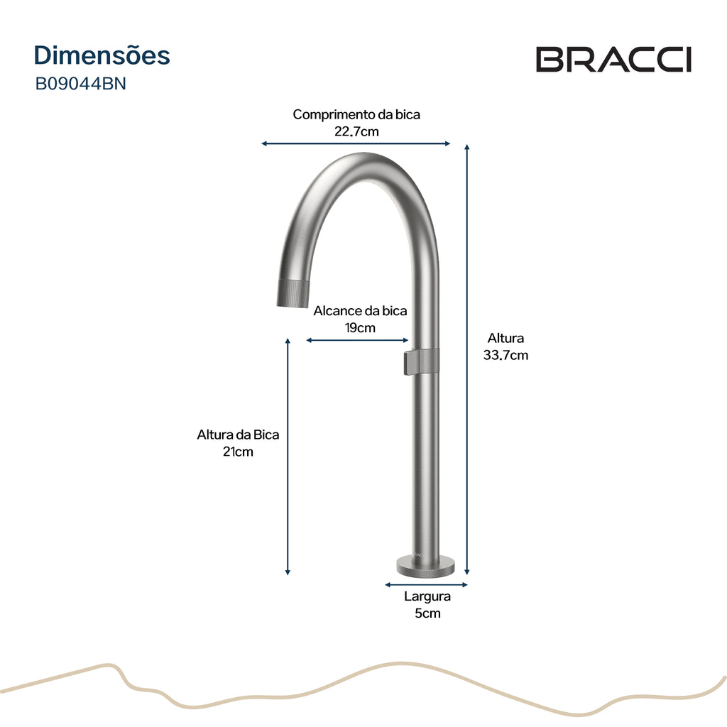 TORNEIRA ÁGUA FRIA ARIA AÇO ESCOVADO