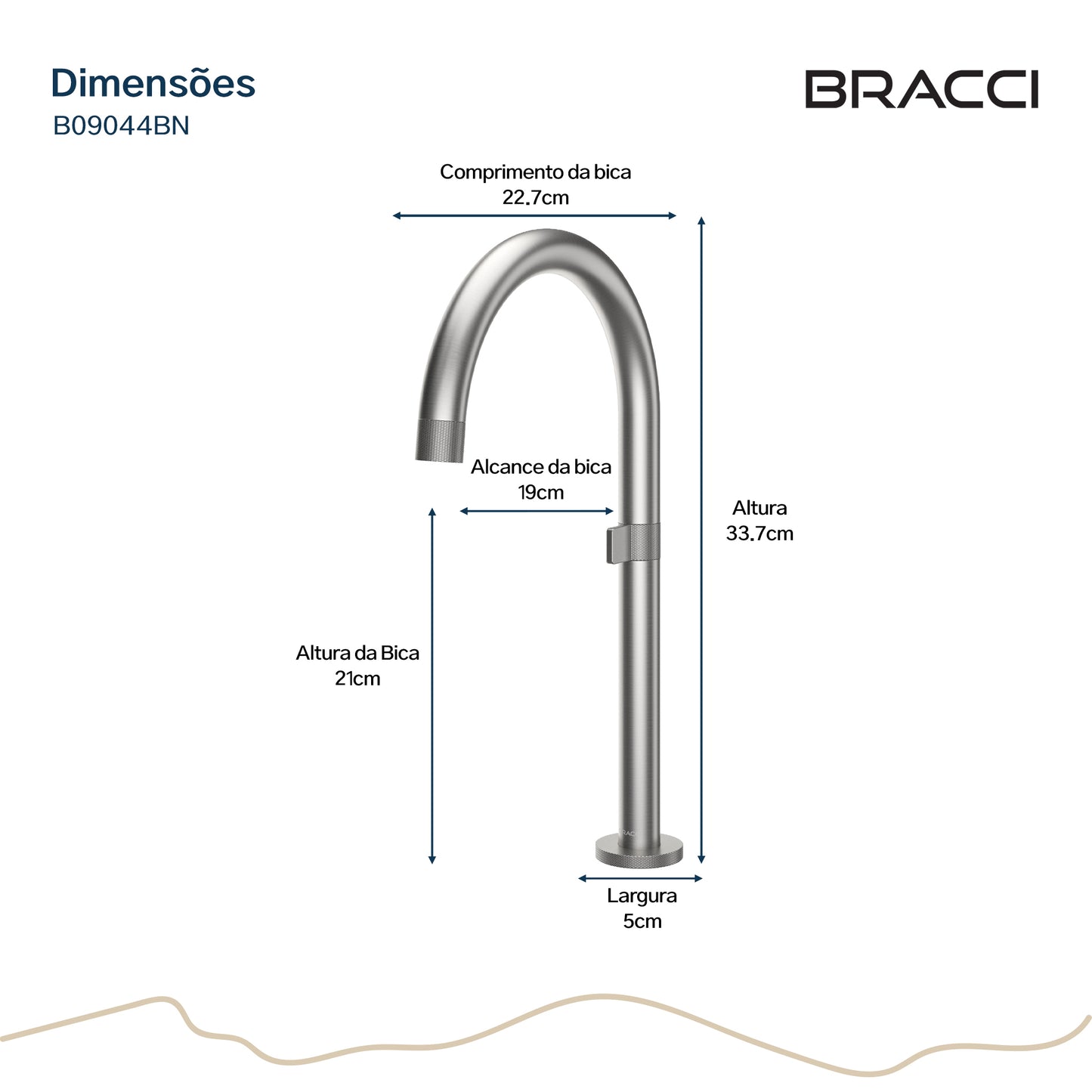 TORNEIRA ÁGUA FRIA ARIA AÇO ESCOVADO