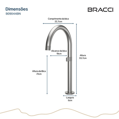 TORNEIRA ÁGUA FRIA ARIA AÇO ESCOVADO