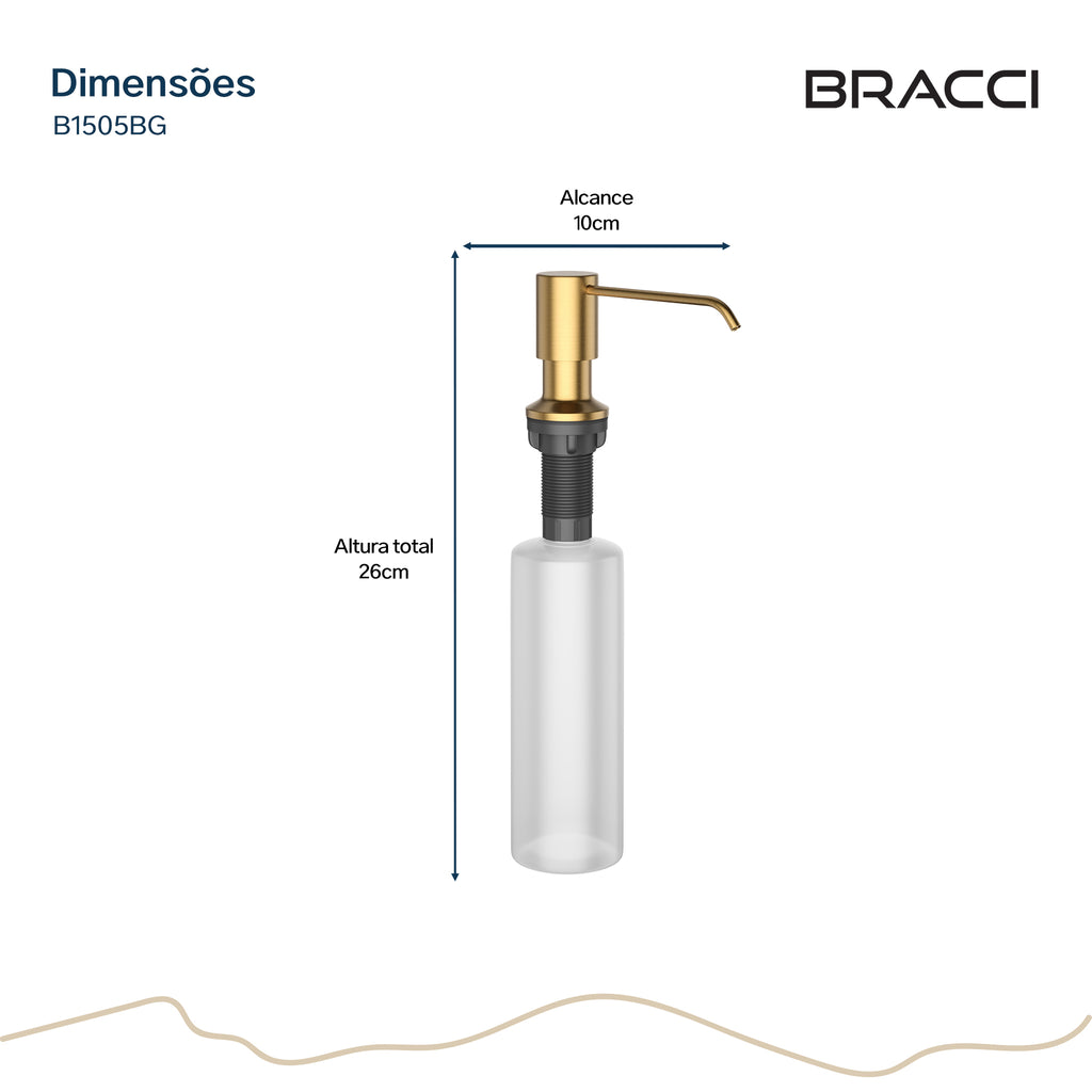 DISPENSER DE DETERGENTE DOURADO ESCOVADO