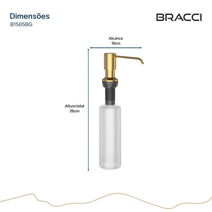 Dispenser de Detergente Dourado Escovado