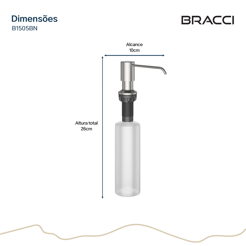 DISPENSER DE DETERGENTE AÇO ESCOVADO