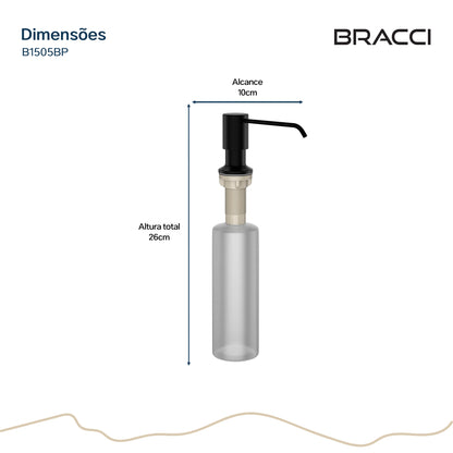 DISPENSER DE DETERGENTE PRETO FOSCO