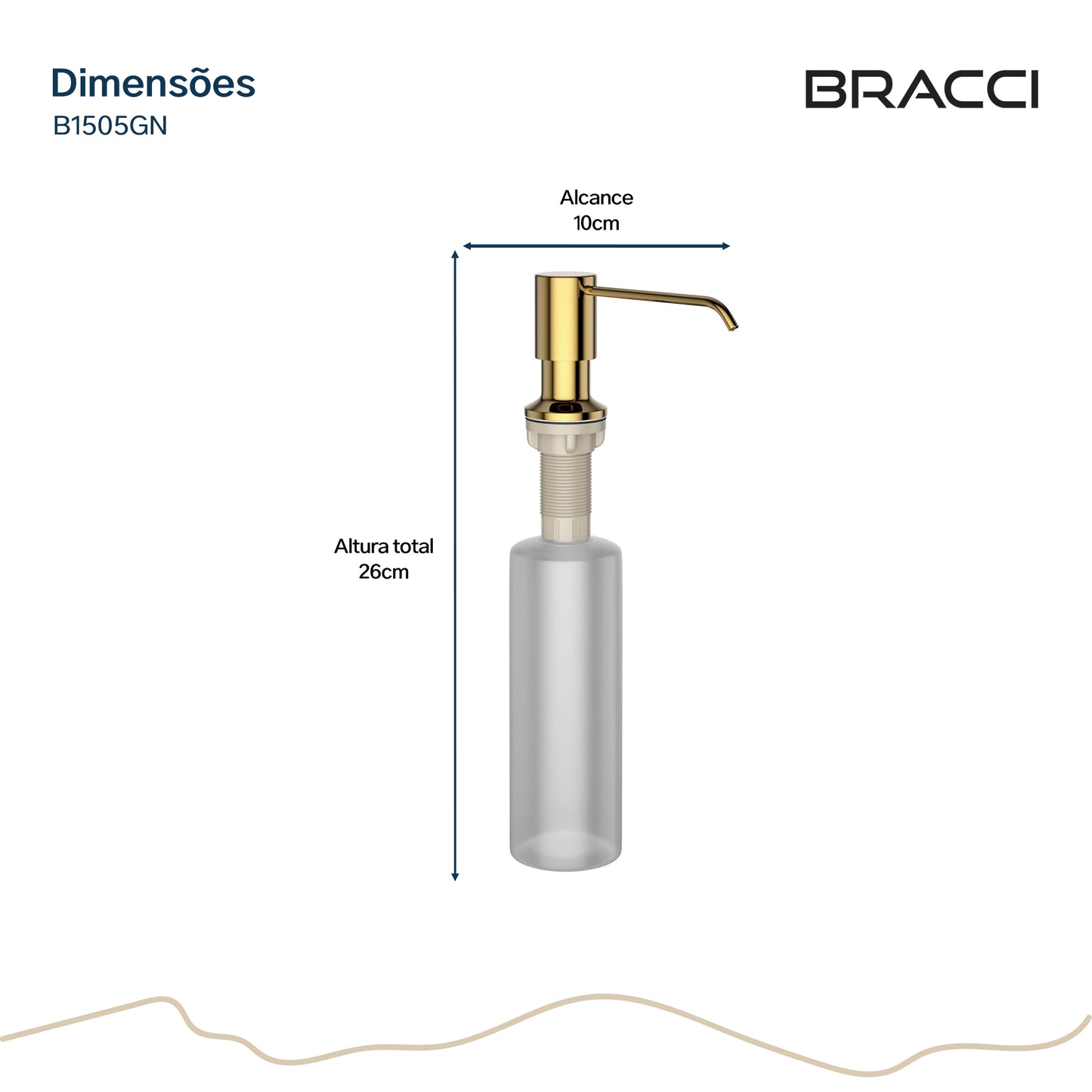 DISPENSER DE DETERGENTE DOURADO